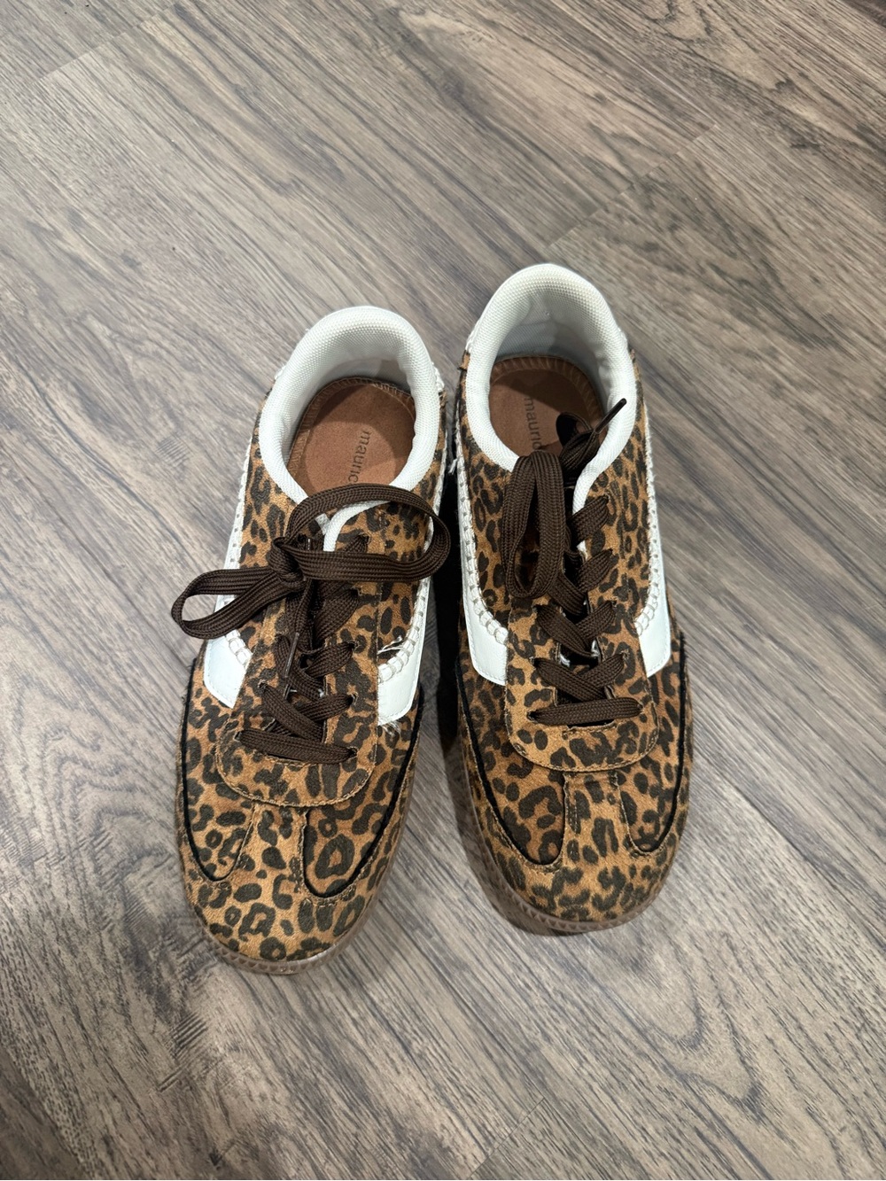 Women Leopard Print Casual Sneakers in Brown and White